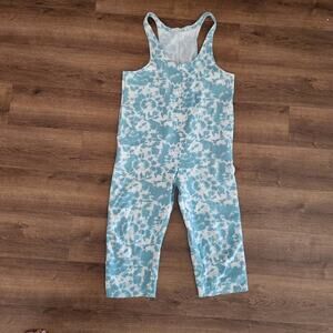 Colsie Turquoise / White Tie Dye Sweats Overalls Women Size Large